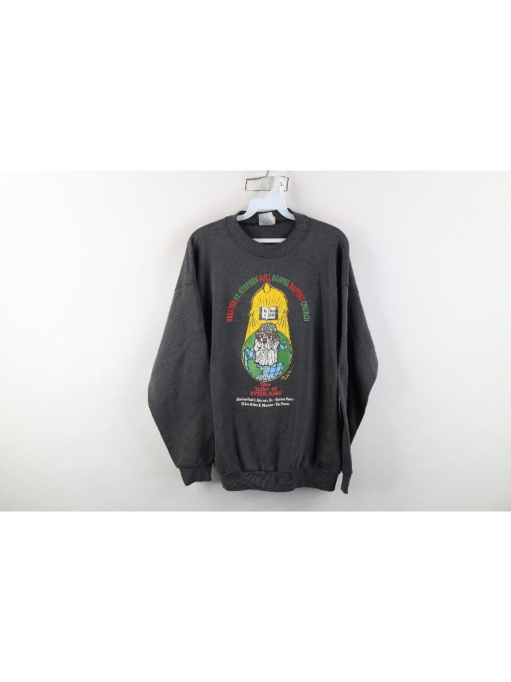 Vtg 90s Mens L Baptist Christian Tribe of Ephraim God Crewneck Sweatshirt USA
